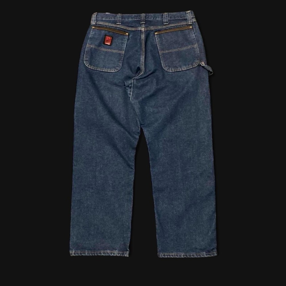 Wrangler Riggs jeans double knee carpenter mid blue workwear 36x30‎